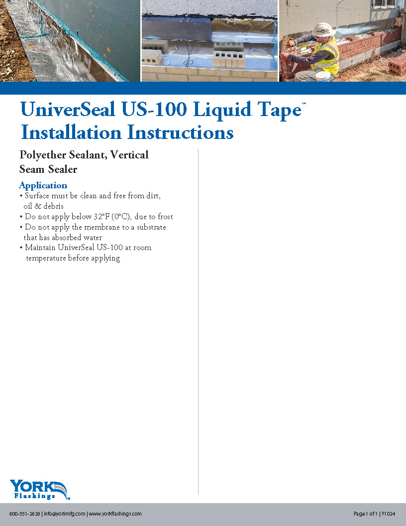 UniverSeal US-100 Installation Instructions
