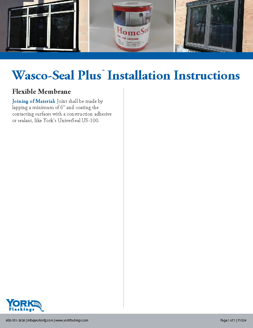 Wasco Seal Plus Installation Instructions