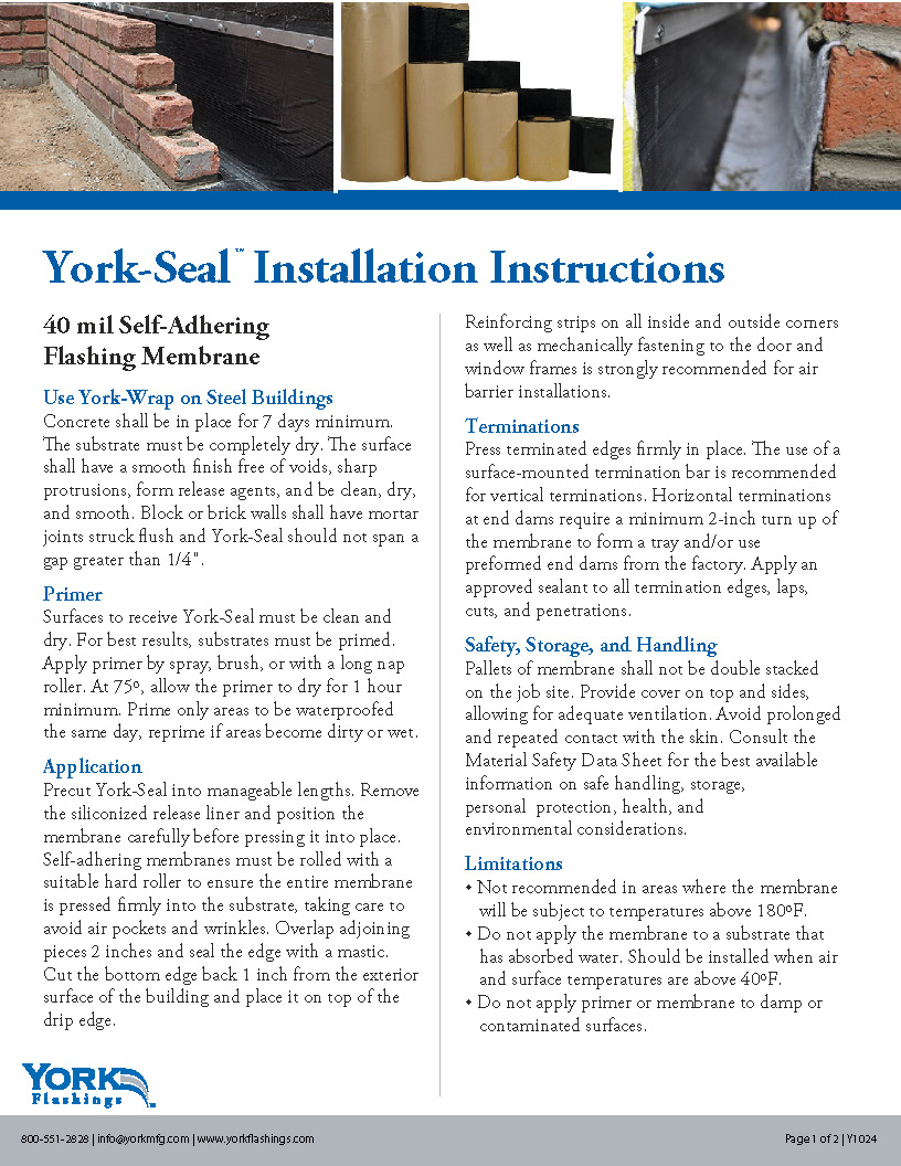 York-Seal Installation Instructions