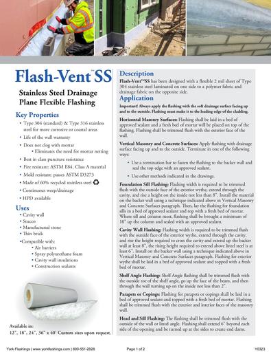 Flash-Vent™ SS Tech Data