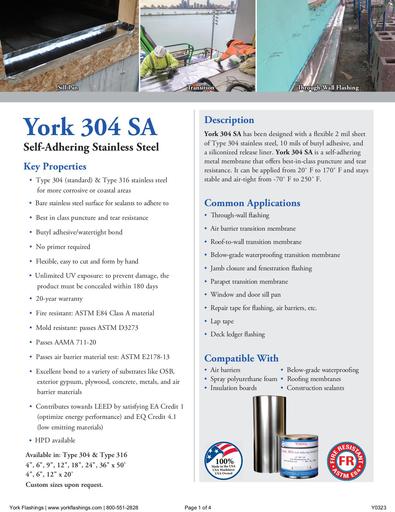 York 304 SA Tech Data